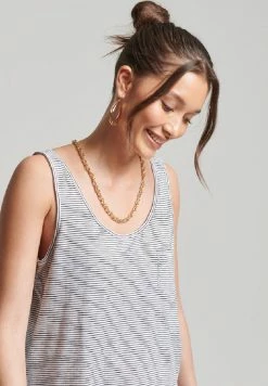 Superdry Top - Optic Black Stripe