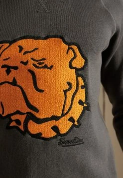 Superdry VARSITY ORGANIC CREW - Sweatshirt - Vintage Black -Superdry Shop 00d7558bd04341a2913b8fe4a573b8eb