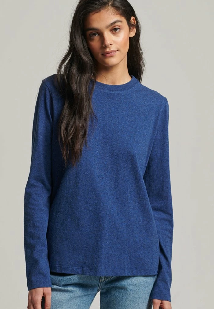 Superdry VINTAGE - Long Sleeved Top - Bright Blue Marl 1 Superdry VINTAGE - Long Sleeved Top - Bright Blue Marl