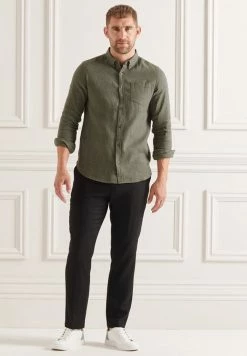 Superdry STUDIOS BRUSHED - Shirt - Thyme Marl Twill