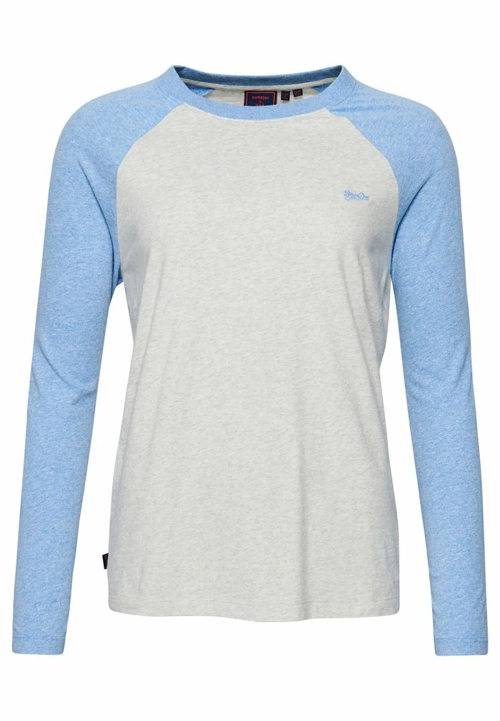 Superdry VINTAGE BASEBALL 3/4 SLEEVED - Long Sleeved Top - Halifax Blue Marl Off White Marl 4 Superdry VINTAGE BASEBALL 3/4 SLEEVED - Long Sleeved Top - Halifax Blue Marl Off White Marl - Image 4