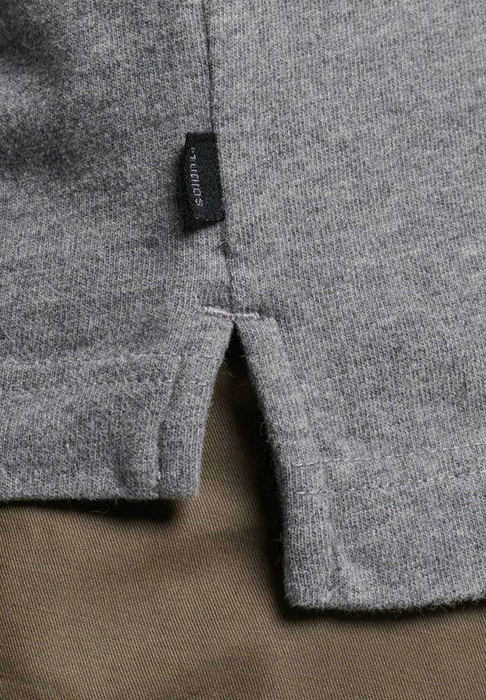 Superdry LONG SLEEVE - Polo Shirt - Mid Grey Marl 3 Superdry LONG SLEEVE - Polo Shirt - Mid Grey Marl - Image 3