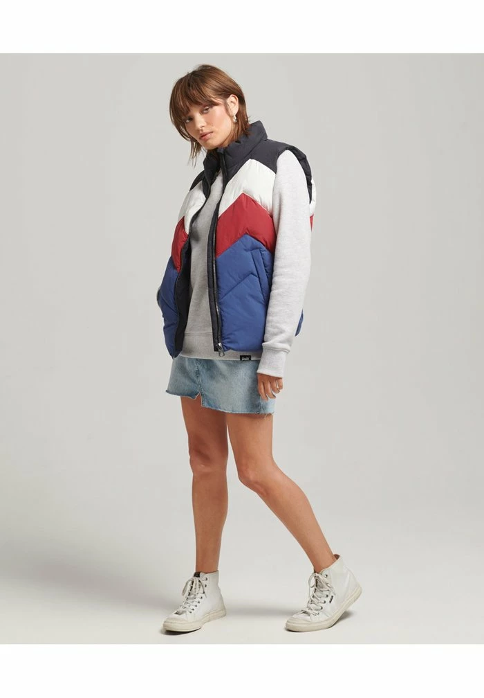 Superdry RETRO PANEL - Waistcoat - Twilight Navy 2 Superdry RETRO PANEL - Waistcoat - Twilight Navy - Image 2