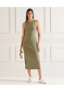 Superdry STRAP BACK - Shift Dress - Moss Khaki