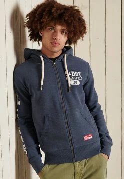 Superdry TRACK & FIELD - Zip-up Sweatshirt - Princedom Blue Marl -Superdry Shop 026b4b85c1f04e19826f5d99b1a8a3b5