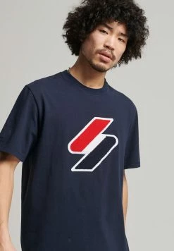 Superdry CODE CHENILLE - Print T-shirt - Deep Navy