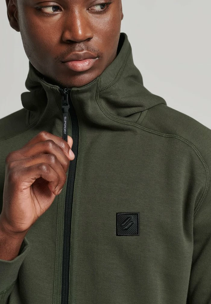 Superdry CODE - Zip-up Sweatshirt - Dark Moss 2 Superdry CODE - Zip-up Sweatshirt - Dark Moss - Image 2