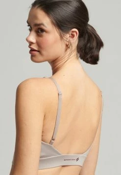 Superdry SPORT FLEX OPEN BACK CROP - Bustier - Warm Grey