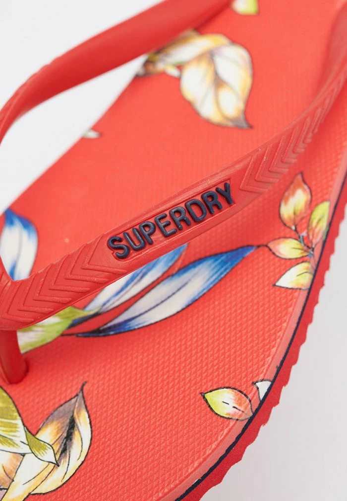 Superdry VINTAGE - T-bar Sandals - Red Hawaiian 3 Superdry VINTAGE - T-bar Sandals - Red Hawaiian - Image 3