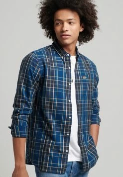 Superdry CHECK MERCHANT - Shirt - Kilburn Check Navy