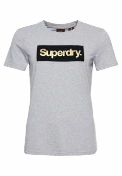 Superdry Print T-shirt - Peppered Grey Grit
