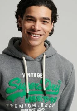 Superdry VINTAGE LOGO CLASSIC - Sweatshirt - Rich Charcoal Marl -Superdry Shop 032052e49a114d088055975b2fa2b993