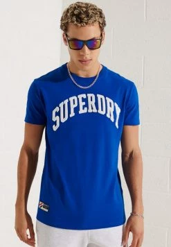 Superdry VARSITY ARCH - Print T-shirt - Mazarine Blue