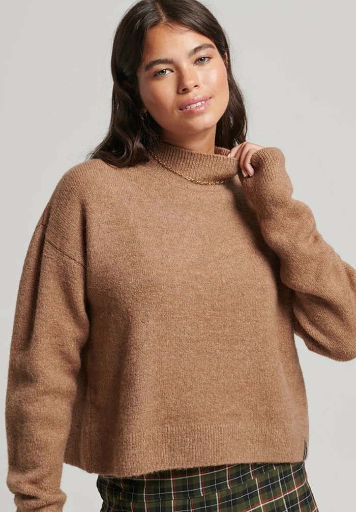 Superdry VINTAGE ESSENTIAL MOCK NECK - Jumper - Mink 1 Superdry VINTAGE ESSENTIAL MOCK NECK - Jumper - Mink