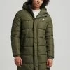 Superdry LOGO LONGLINE - Winter Coat - Dark Moss