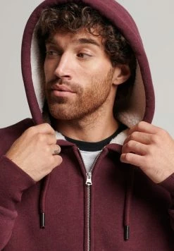 Superdry BORG - Zip-up Sweatshirt - Track Burgundy Marl -Superdry Shop 039135eac9cf4c338781c0be418850b0