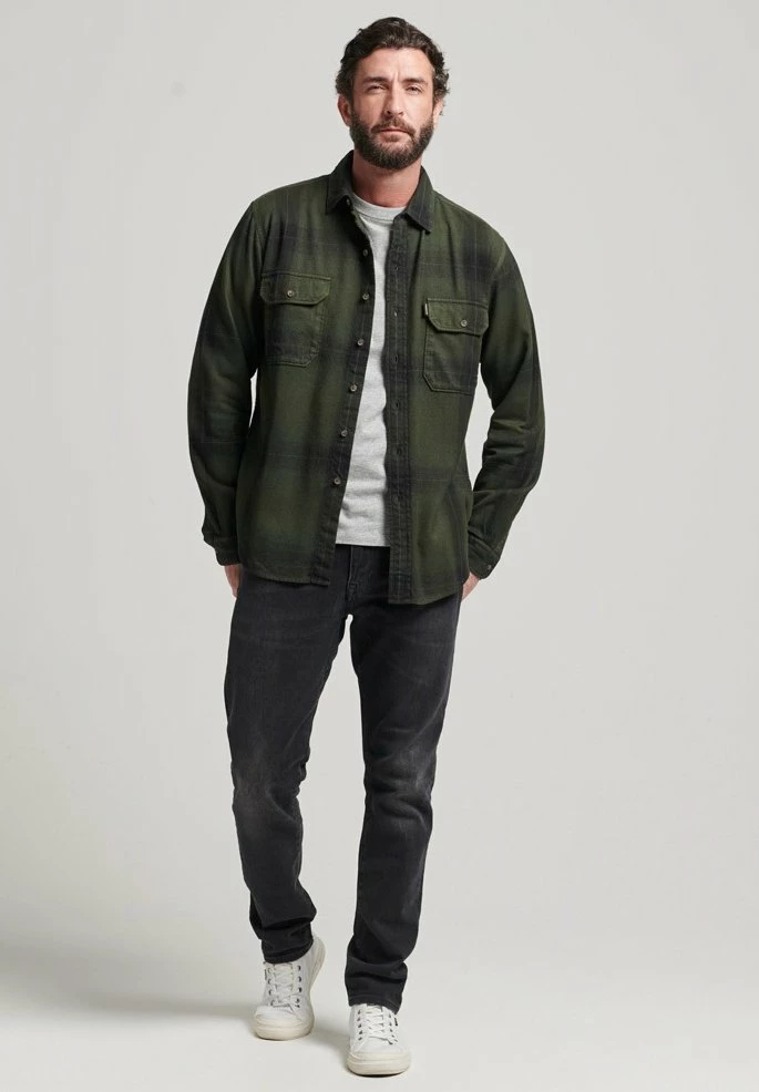 Superdry FLANNEL - Shirt - Blacksmith Ombre Olive 2 Superdry FLANNEL - Shirt - Blacksmith Ombre Olive - Image 2