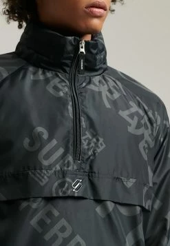 Superdry CODE ESSENTIAL GRAPHIC OVERHEAD - Waterproof Jacket - Black Aop -Superdry Shop 044f1b67181942bdbb760084b78a1b02
