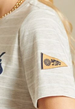 Superdry SCRIPT STYLE COLLEGE STRIPE - Print T-shirt - Athletic Grey Marl -Superdry Shop 050980e2862c4d888683004ace4e1ac7