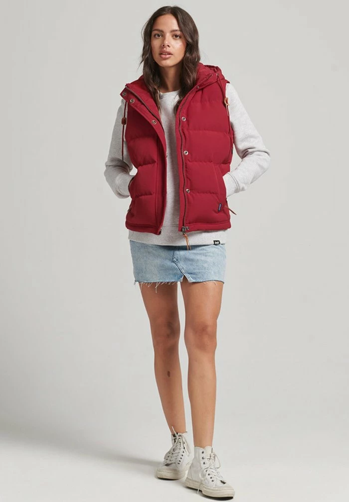 Superdry EVEREST - Waistcoat - Red 2 Superdry EVEREST - Waistcoat - Red - Image 2