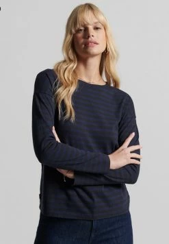 Superdry HEAVYWEIGHT - Long Sleeved Top - Black Stripe