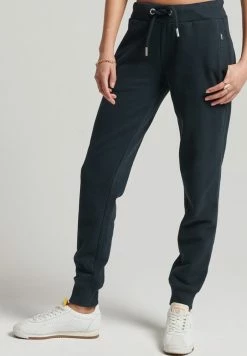 Superdry VINTAGE LOGO EMBROIDERED - Tracksuit Bottoms - Eclipse Navy