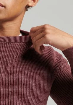 Superdry ACADEMY DYED TEXTURED - Jumper - Port -Superdry Shop 061a4beaf48b43eaa7f5728e7c4d6d23