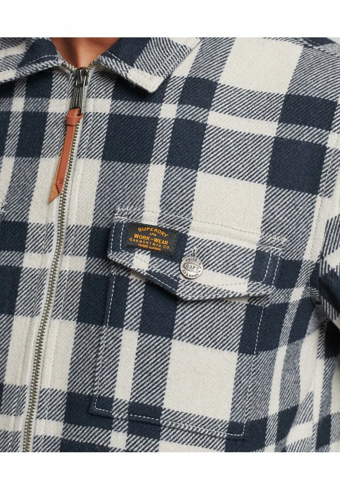 Superdry Summer Jacket - Rosce Check Ecru 2 Superdry Summer Jacket - Rosce Check Ecru - Image 2