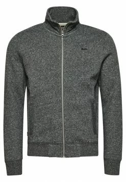 Superdry VINTAGE TRACK - Zip-up Sweatshirt - Dark Charcoal Jaspe -Superdry Shop 06463c4a3e9b4536be87722cf191820e