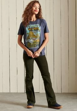 Superdry HERITAGE MOUNTAIN - Print T-shirt - Eclipse Navy Marl