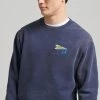 Superdry VINTAGE COLLEGIATE CREW - Sweatshirt - Rich Navy