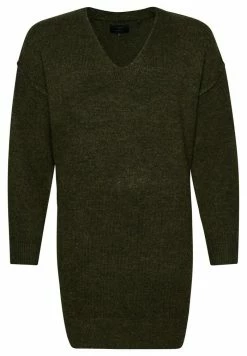 Superdry V NECK - Jumper Dress - Army Khaki Marl -Superdry Shop 066e37bbef4a4c3e9fa41c7964375f48