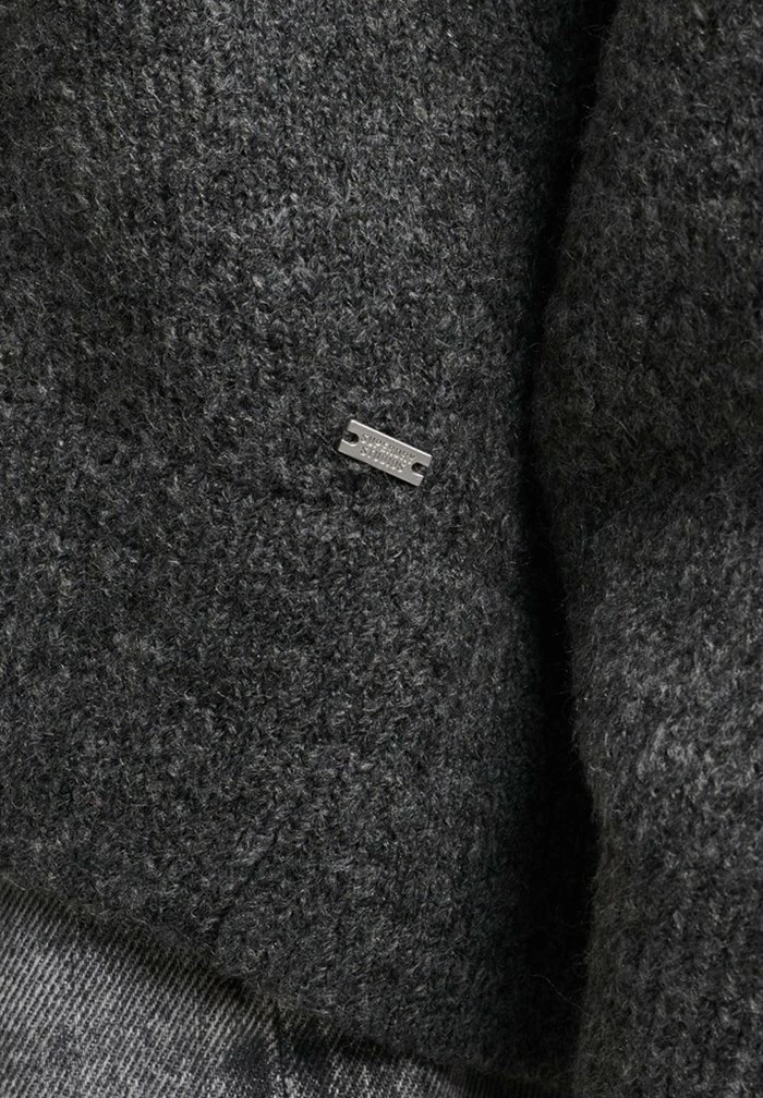 Superdry OVERSIZED V NECK - Jumper - Black Marl 5 Superdry OVERSIZED V NECK - Jumper - Black Marl - Image 5