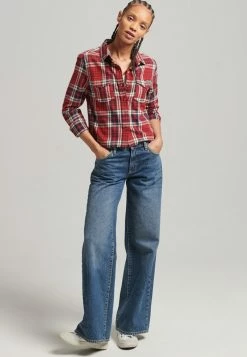 Superdry Button-down Blouse - Canyon Red Check -Superdry Shop 067c1bc39f3c41938db32b32bf4dc5aa