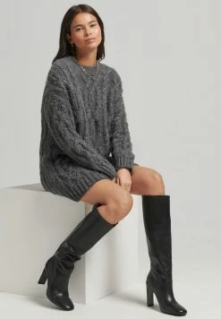 Superdry Jumper Dress - Charcoal Marl -Superdry Shop 06820564f12d463aa2cd48d01d07a98f