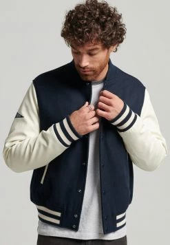 Superdry COLLEGE VARSITY - Bomber Jacket - Eclipse Navy