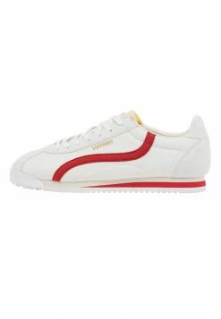 Superdry VEGAN RETRO TRACK RUNNER - Trainers - Ecru/red