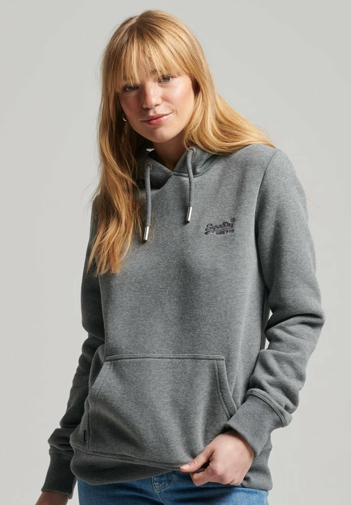 Superdry VINTAGE - Hoodie - Rich Charcoal Marl 1 Superdry VINTAGE - Hoodie - Rich Charcoal Marl