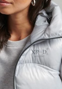 Superdry SHINE QUILT - Waistcoat - Baby Blue White White -Superdry Shop 0854f1adec7443de955a8bb2fc570c24