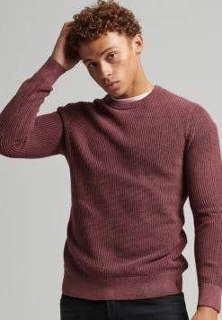 Superdry ACADEMY DYED TEXTURED - Jumper - Port