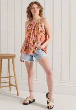 Superdry BEACH CAMI - Top - Pink Hawaiian