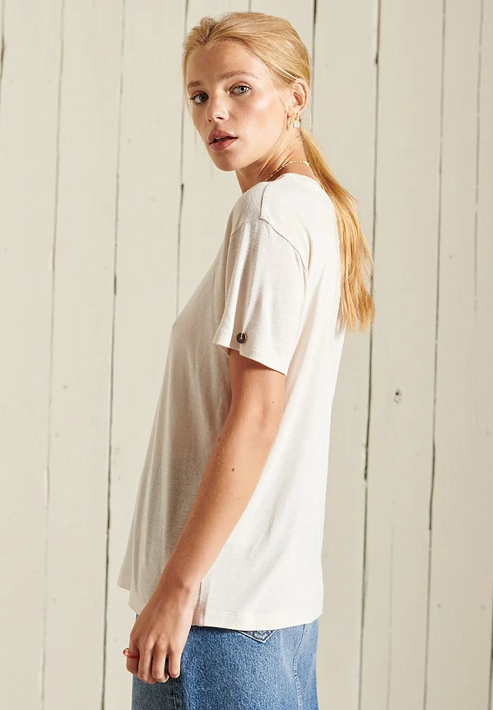 Superdry CHEVRON SHORT SLEEVED - Print T-shirt - Oatmeal 4 Superdry CHEVRON SHORT SLEEVED - Print T-shirt - Oatmeal - Image 4