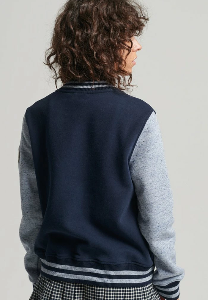 Superdry VINTAGE VARSITY - Bomber Jacket - Rich Navy La Blue Marl 2 Superdry VINTAGE VARSITY - Bomber Jacket - Rich Navy La Blue Marl - Image 2