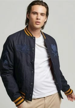 Superdry VINTAGE INDIGO VARSITY - Bomber Jacket - Blue