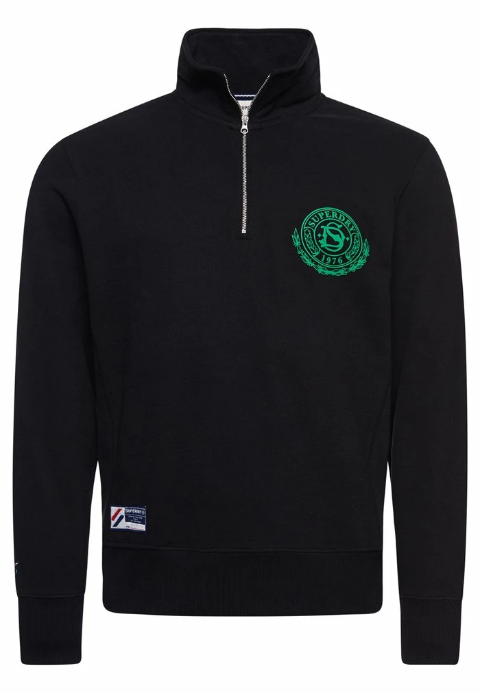 Superdry CITY COLLEGE HALF - Sweatshirt - Black 4 Superdry CITY COLLEGE HALF - Sweatshirt - Black - Image 4
