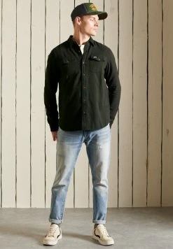 Superdry TRAILS FLANNEL - Shirt - Surplus Goods Olive -Superdry Shop 0929a7be12924181a6c99c038e7acdaa