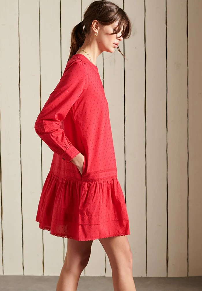 Superdry Day Dress - Campus Red 2 Superdry Day Dress - Campus Red - Image 2