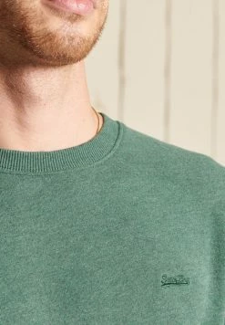 Superdry VINTAGE LOGO CREW - Sweatshirt - Heritage Pine Green Marl -Superdry Shop 0a1e2f466af4454ea9eac0024a377ac7
