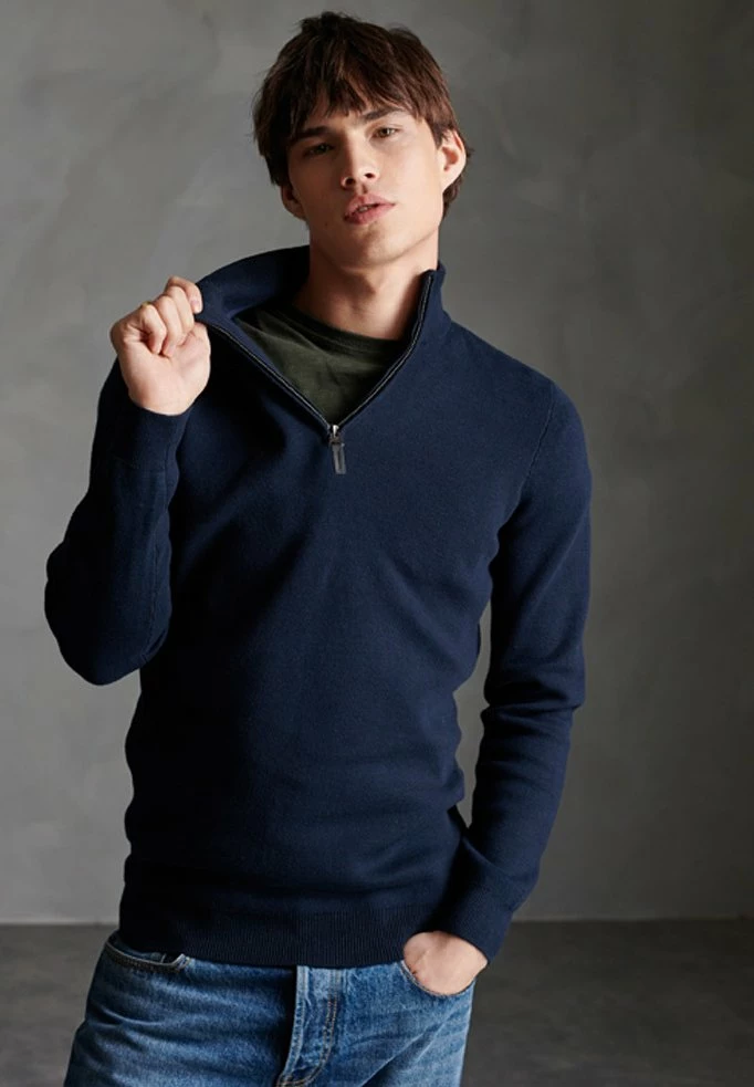 SUPERDRY ORANGE LABEL COTTON HENLEY JUMPER - Jumper - Classic Navy 1 SUPERDRY ORANGE LABEL COTTON HENLEY JUMPER - Jumper - Classic Navy