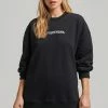 Superdry LOGO APPLIQUE OVERSIZED CREW - Sweatshirt - Black